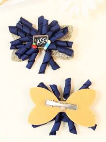 2 piezas de clips de cabello con lazo brillante para niñas pequeñas, medianas y grandes, adecuados para uso diario