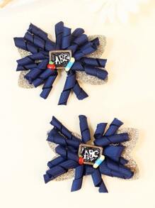 2 piezas de clips de cabello con lazo brillante para niñas pequeñas, medianas y grandes, adecuados para uso diario