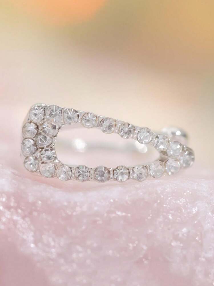 1pc Punk Fashion Cubic Zirconia Geometric Hair Clip Shape Non Piercing Women Ear Clip Party Gift