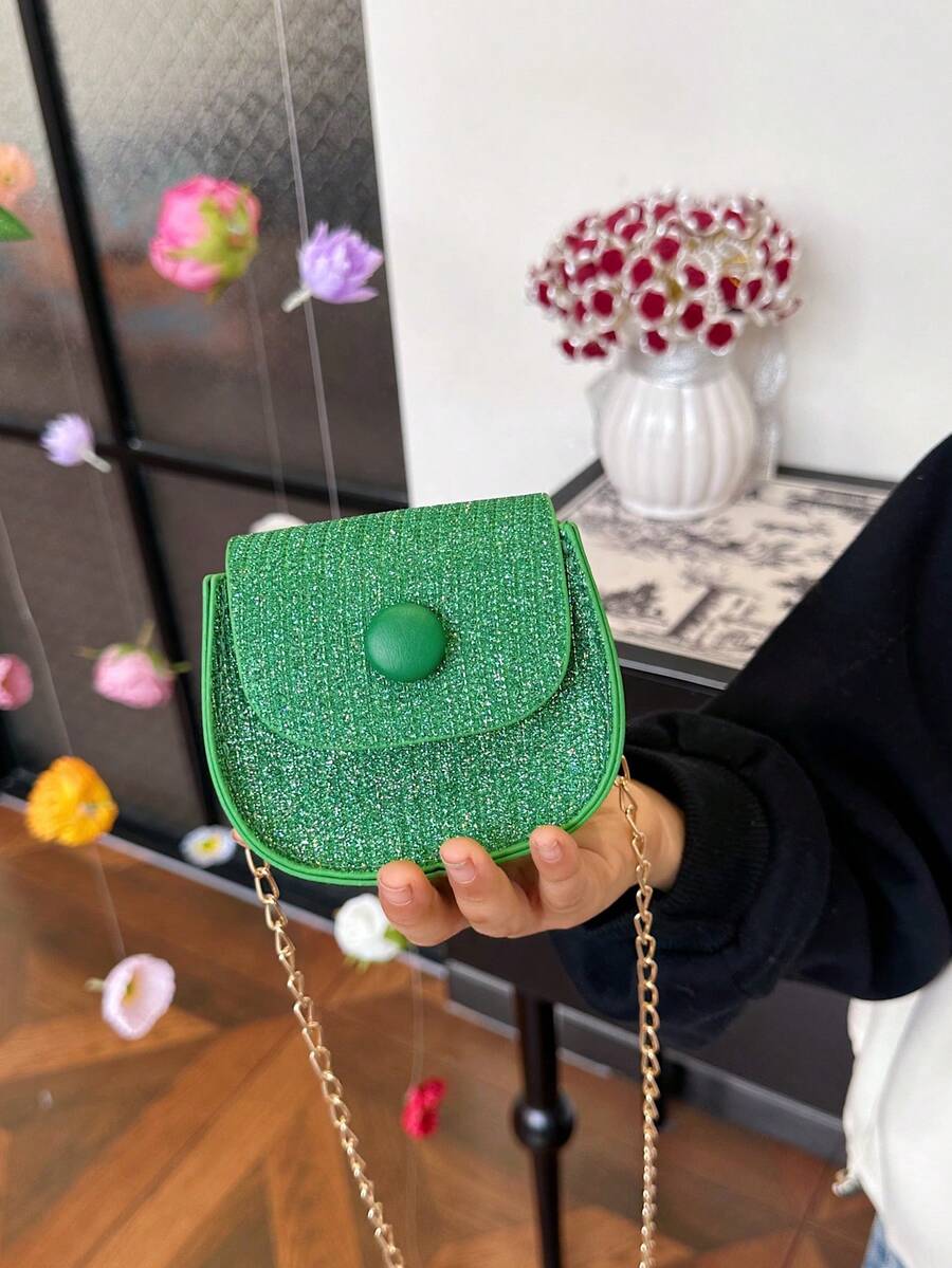 Spring And Summer Mini Saddle Bag For Girls, New Korean Style Versatile Chain Small Bag, Shoulder And Crossbody Bag - Green - View 1