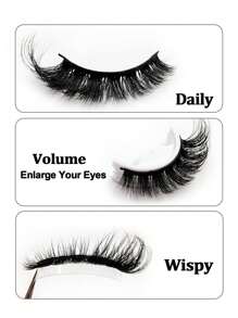 Rikuaild 14对自然柔软假睫毛，睫毛末端略微上翘，拉长眼型，猫眼款和条状假睫毛 - 眼尾拉長款 - 查看 6