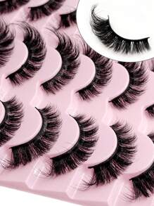 Rikuaild 14对自然柔软假睫毛，睫毛末端略微上翘，拉长眼型，猫眼款和条状假睫毛 - 眼尾拉長款 - 查看 7