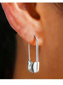 1 par de Pendientes sencillos de estilo Broche de aleación para mujer