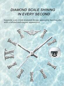 JINLERY Đồng hồ cơ tự động Skeleton dành cho nữ Đồng hồ đeo tay nữ sang trọng có vỏ thanh lịch Mặt số kim cương không gỉ Dây đeo đồng hồ đeo tay 50M Món quà mơ ước của cô gái cho ngày lễ/ngày đặc biệt - Màu be - Xem 3