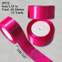 3 Stücke, 72 Yards/4cm Satinband Geschenkbox Verpackung, dekoratives Band, Bekleidungs Zubehör, Gewebeband, Geburtstags Festival Rose Blumen DIY Bastelband