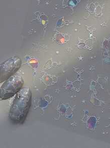 1pc 5D Nail Art Stickers Summer Beach Ocean Water Ripples Flash Star Shell Starfish Conch Seasnail Soft Relief Decoration Nail Art Sticker Manicure Decal