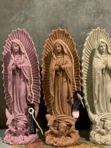 Molde de silicona de la elegante Virgen María para yeso, molde de figuras de esculturas de la madre católica Virgen María, herramientas de resina epoxi y yeso de bricolaje para manualidades sagradas, ornamento cristiano de oración sagrada