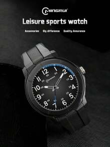 Mingrui 简约石英表，3ATM 防水，黑色，适合男孩、学生、返校礼物