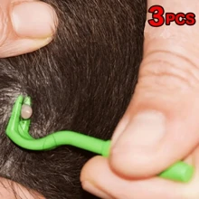 Juego de 3 herramientas efectivas para remover garrapatas y pulgas para perros - Herramienta de plástico para remover garrapatas que facilita la extracción de garrapatas y pulgas - Mantenga a su mascota segura y saludable