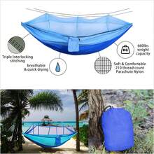 Portable Camping Hammock With Mosquito Net Double Outdoor Travel Tree Swing TENTt - 彩色 - 查看 10