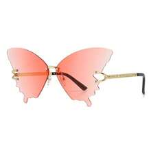 Gafas de moda con forma de mariposa personalizadas para mujeres 2024, con alas, oversize, gafas de alta gama - Dorado - Ver 19