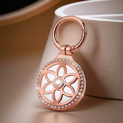 Airtags 保护壳，兼容 Apple Airtag 支架，带金属徽章水钻的 Airtag 钥匙扣外壳，360° 坚固保护 Airtag 钥匙扣支架，Air Tag 钥匙扣，金属保护壳兼容 Moto Tag