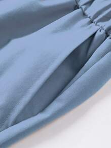 1pc Boyfriend Style Men's Work Pants Loose-Fit Straight-Leg Wide-Legged Quick-Dry Sports Leisure Trousers - Royal Blue - View 7