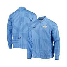 Men's Light Blue Manchester City Pre-Match Raglan Full-Zip Training Jacket - Light Blue - View 5