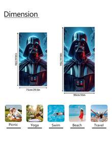 1pc Printed Beach Towel, Extra Large Microfiber Beach Blanket, Highly Absorbent Bath Towel, Suitable For Travel, Pool, Diving, Surfing, Yoga, Camping, Various Sizes For Adults And Kids, Beach Accessory - Multicolor - View 3