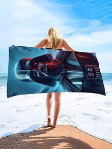 1pc Printed Beach Towel, Extra Large Microfiber Beach Blanket, Highly Absorbent Bath Towel, Suitable For Travel, Pool, Diving, Surfing, Yoga, Camping, Various Sizes For Adults And Kids, Beach Accessory - Multicolor - View 2