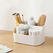 1pc Simple Desktop Multi-Grid Bamboo Storage Box, For Remote Control, Glasses, Headphones - White - View 6