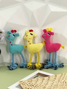 1 件宠物狗可爱鹿形绳娃娃，用于咀嚼、磨牙、互动游戏和缓解压力，毛绒玩具仅供狗狗使用 - 彩色 - 查看 9