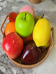 10 Pieces Lifelike Artificial Fruit Set - Realistic Plastic Apples For Home & Party Decor, Photography Props, And Cake Displays - Multicolor - View 6