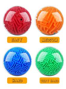 3D迷宮球益智遊戲，重力感應球盤迷宮球，4英吋迷宮立體拼圖玩具，迷宮方塊球體教育玩具，適用於學生、青少年和成年人 - 綠色 - 查看 11