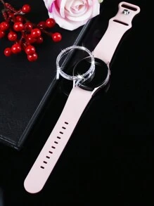 Gelang jam - Tali merah muda + casing transparan - View 6