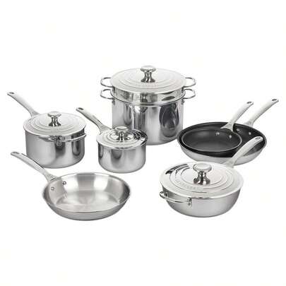 Le Creuset 12 Pc Stainless Steel Cookware Set