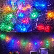 1 dây đèn LED 10 bóng hình phi hành gia, hành tinh, tên lửa dài 1.5m, trang trí phòng trẻ em, tiệc sinh nhật, tiệc lễ hội, trang trí nhà cửa, trang trí tường trong nhà, phòng em bé, dùng pin. - trong suốt - Xem 9