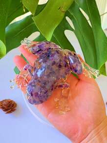 1入頭雕蟾蜍樹脂水晶裝飾品，治療水晶飾品，口袋禮物，母親節禮物 - 青蛙 - 查看 19