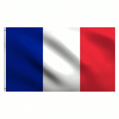 Bandiera Francese 3x5 Piedi / 90x150cm, Bandiere Con Banner Appeso A Doppia Faccia Stampate Su Entrambi I Lati Con Occhielli In Materiale Poliestere, Colori Vivaci E Resistente Ai Raggi UV, Decorazione Per La Casa E Il Giardino All'aperto