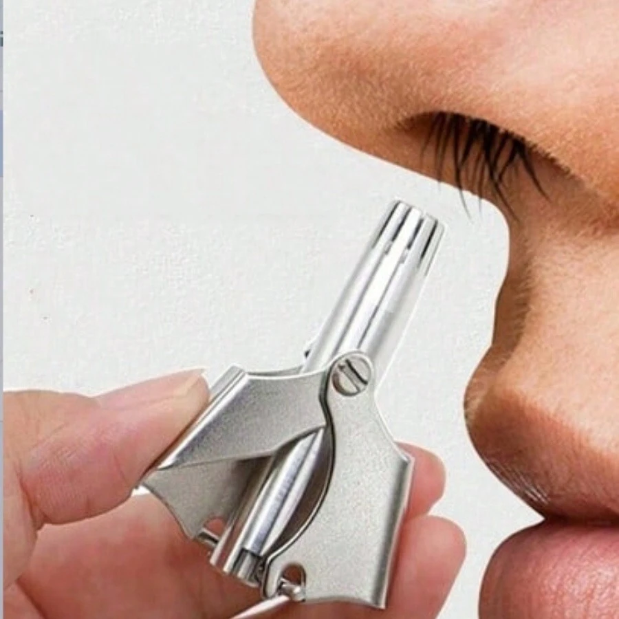 1pc/2pcs Stainless Steel Manual Nose Hair Trimmer, Rounded Head Design For Full Body Waterproof Nose Hair Removal
