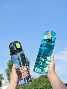 1 st Tritan vattenflaska, spårintag och hydrering, tritan plast, läckagebeständig flip top drinkpip, sport och fitness, stor kapacitet anti-fall slitstark kopp - Multifärgad - Visa 8