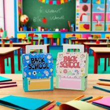 24pcs Back-To-School Theme Pink Backpack Candy Gift Packaging Party Boxes - Pink - View 4