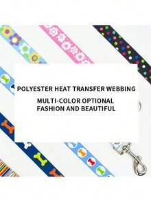 1 件单层涤纶印花狗项圈，可调节舒适宠物项圈，适合小型/中型犬 - 淺藍色 - 查看 8