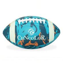 1 pelota de fútbol americano fluorescente estándar para entrenamiento al aire libre y juego recreativo con diseño oficial de fluido estándar de pelota de rugby - verde oscuro RL004 - Ver 5