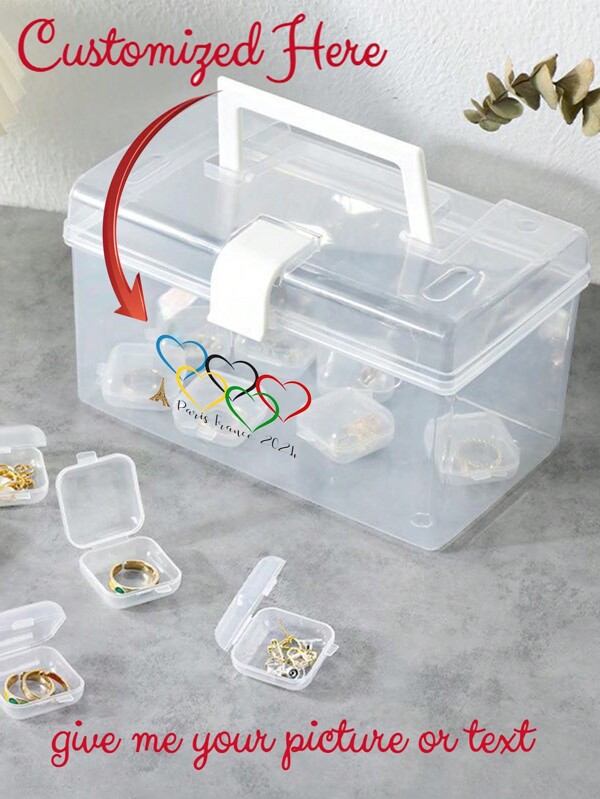 1pc Personalized Customization Luxury Cosmetic Storage Box With Large Capacity, Dustproof, For Lipstick, Face Mask And Skincare Products Display. Customization Available For Birthday, Festival And Personalized Gifts.