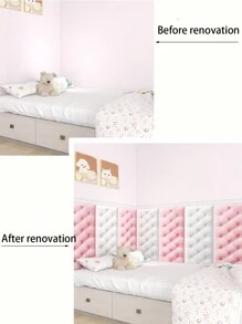 2件防撞泡壁紙床貼嬰兒自黏軟包嬰兒房3d立體牆貼牆貼牆墊防潮防污防黴美化裝飾隔音吸音 - 彩色 - 查看 8