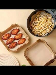 25/50/100/200 pezzi di liner per Air Fryer, carta per cesto da forno, ciotola di carta, teglia da forno, accessori per il forno, utensili da cucina, gadget da cucina, accessori da cucina usa e getta
