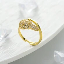 Chaobang 1入組豪華簡約幾何單鑽戒指，可調整開放式設計，閃耀生動，適合女性參加婚禮、宴會、派對、節日和日常佩戴。 - J504 - 查看 14