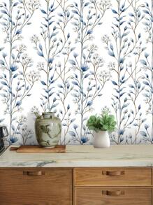 1 件复古绿色植物花卉图案防水防污自粘墙纸，非常适合家庭装饰、厨房橱柜、房间背景改造、翻新贴纸撕掉墙板、墙纸、壁纸、春季装饰物品刷新您的家、拉玛装饰贴纸礼物生日毕业 - 彩色 - 查看 20