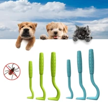 Juego de 3 herramientas efectivas para remover garrapatas y pulgas para perros - Herramienta de plástico para remover garrapatas que facilita la extracción de garrapatas y pulgas - Mantenga a su mascota segura y saludable