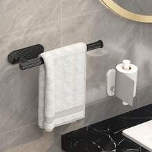 Porta papel higiénico de acero inoxidable montado en la pared, soporte de papel simple de unicolor para baño - Blanco - Ver 2