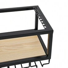 YUNRUX 100cm Hanging Wine Rack, Hanging Wine Glass Rack, Adjustable Hanging Wine Bottle Holder, Suitable For Home Bars, Kitchens, Bars, Restaurants - Black - View 9