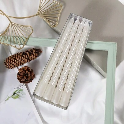 1Pc Nhiều Màu Sắc Ren Phong Cách Trang Trí Nhà Nhúng Sơn Mài Trắng Ngày Lễ Nến Cưới