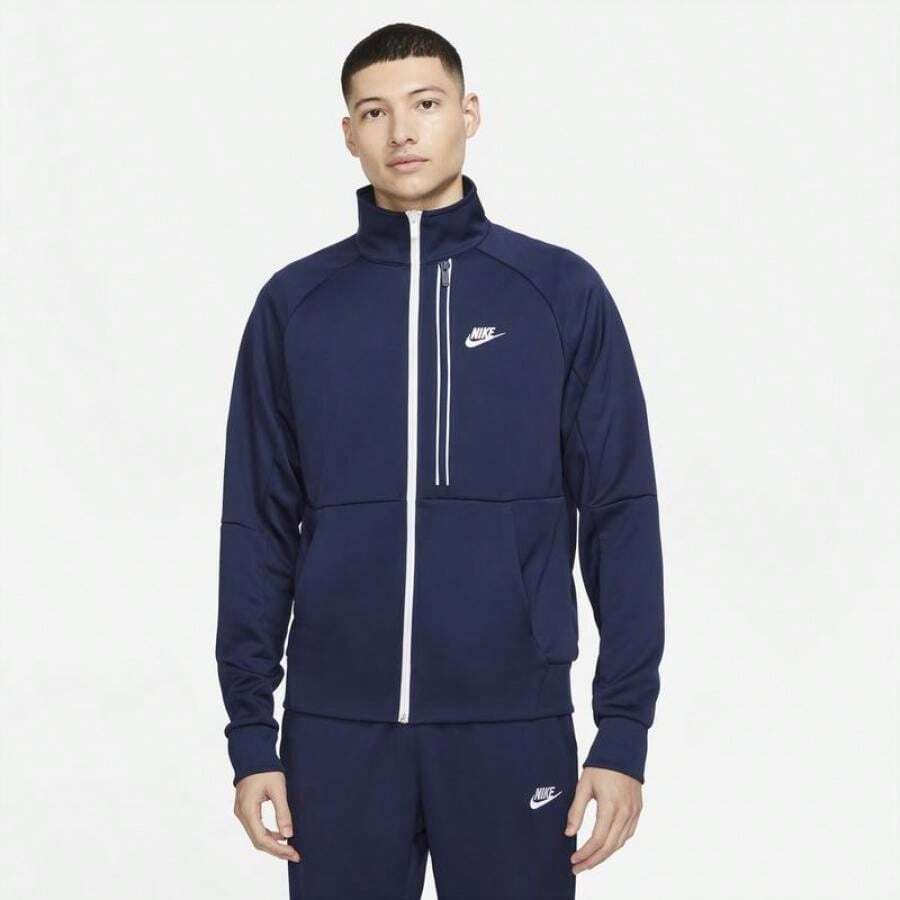 Nike N98 Tribute Jacket - Boyfriend Style Men's - Midnight Navy/White - View 1