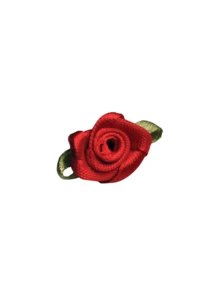 Flor Rococó Vermelho com folha 50 Unidades Artesanatos - Vermelho - Visão 2