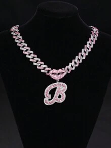 1 pieza Colgante de letra inicial A-Z Hip-Hop, enlace de cadena china unisex, collar Y2K de joyería perfecto para niñas como regalo para fiestas - 1003 - Ver 13