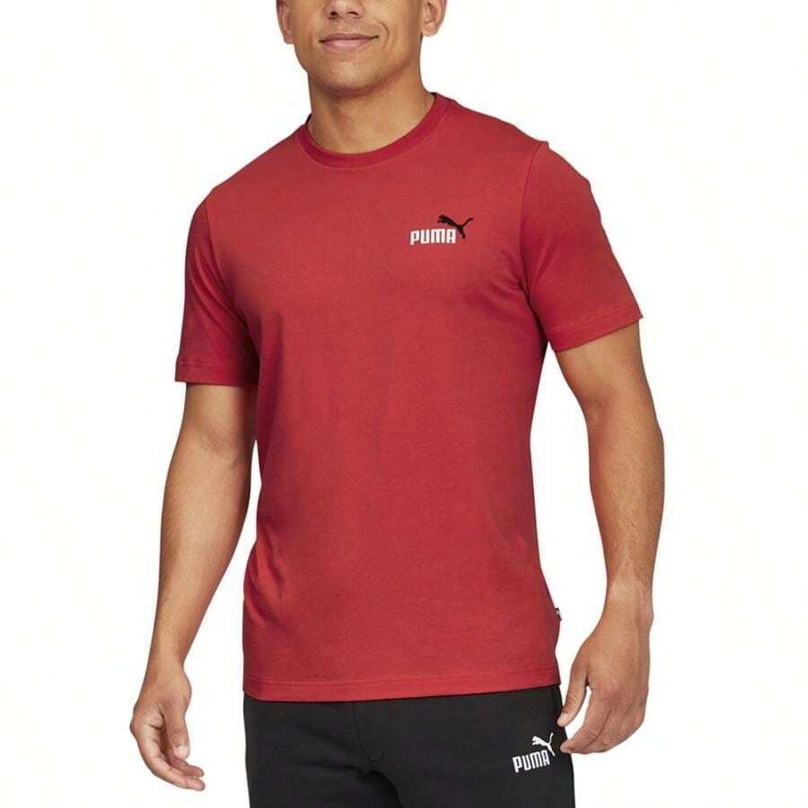 Puma Boyfriend Style Men's Embroidered Logo T-Shirt - Red - View 1