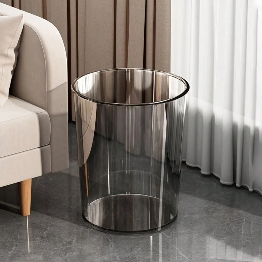 Bote de Basura Grande Transparente de Acrílico Creativo para Sala/Casa, Baño/Cocina/Oficina/Habitación - transparente - Ver 1