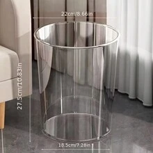 Bote de Basura Grande Transparente de Acrílico Creativo para Sala/Casa, Baño/Cocina/Oficina/Habitación - transparente - Ver 2