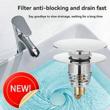 Cross-Border Hot Selling Small Caliber American Standard Wash Basin Sink Drain Plug Copper Pop-Up Core Deodorant Press-Type Universal Sewer - Silver - View 1